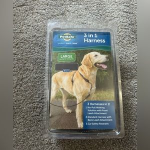 NWT 3 in 1 PetSafe Harness Large in Black/grey!